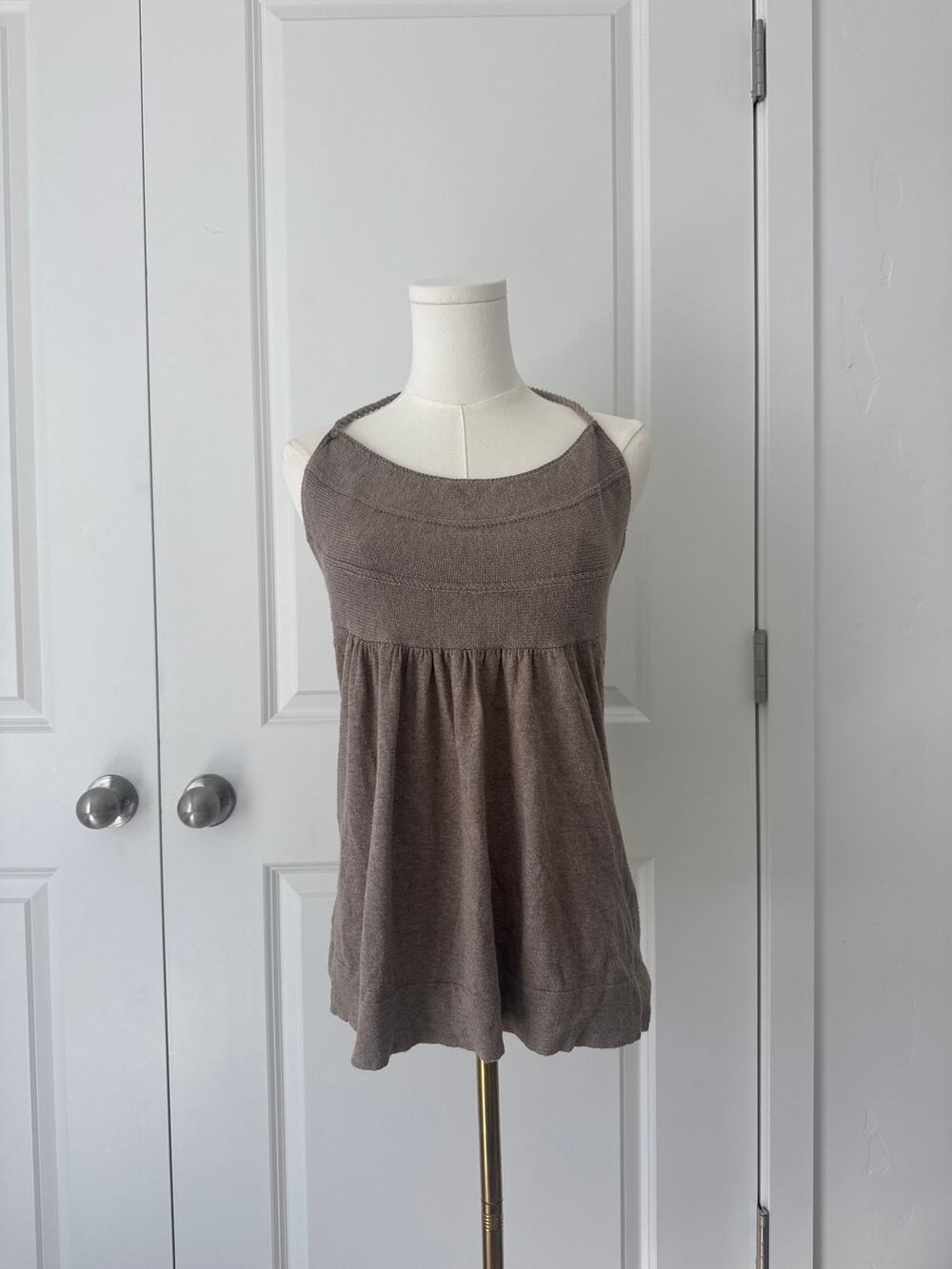 Gap Beige Knit Halter Top Y2K Boho Bohemian Cottagecore Fairycore
